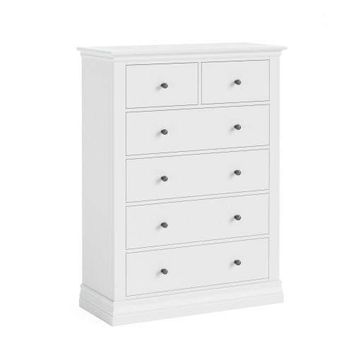 Bordeaux 2 Over 4 Chest - White