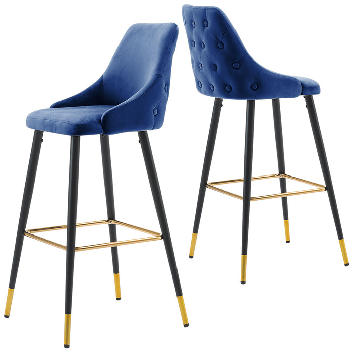 Ava Bar Stool - Navy Velvet