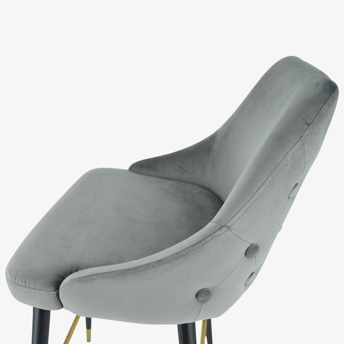 Ava Bar Stool - Grey Velvet