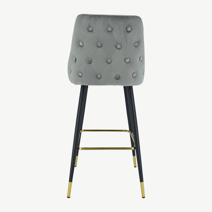 Ava Bar Stool - Grey Velvet