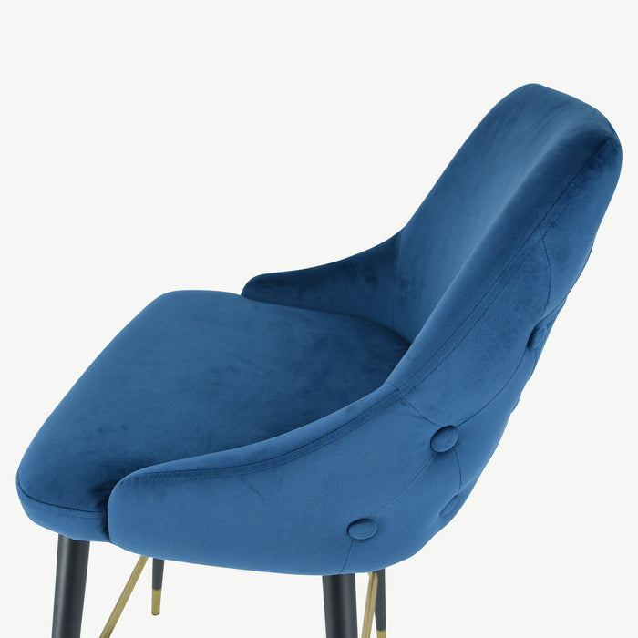 Ava Bar Stool - Navy Velvet