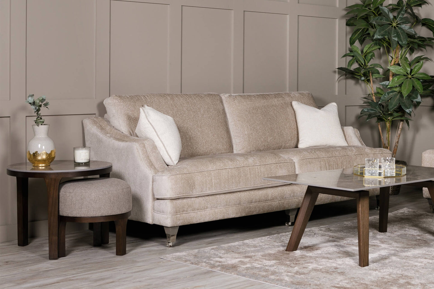 Axton Footstool - Latte