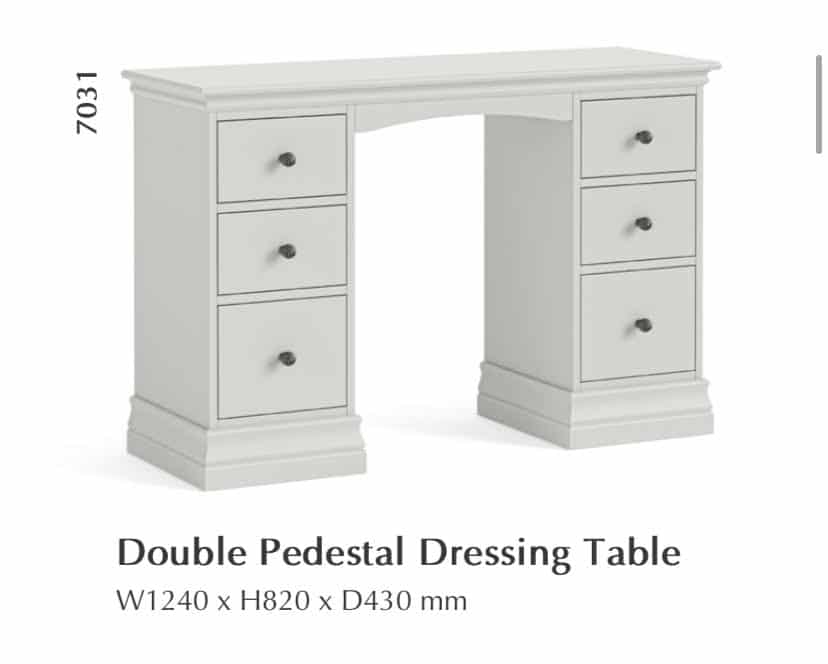 Bordeaux Large Dressing Table - Grey