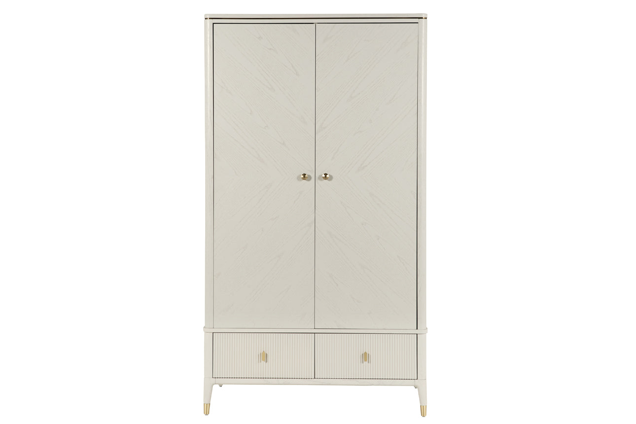 Diletta 2 Door Wardrobe - Stone