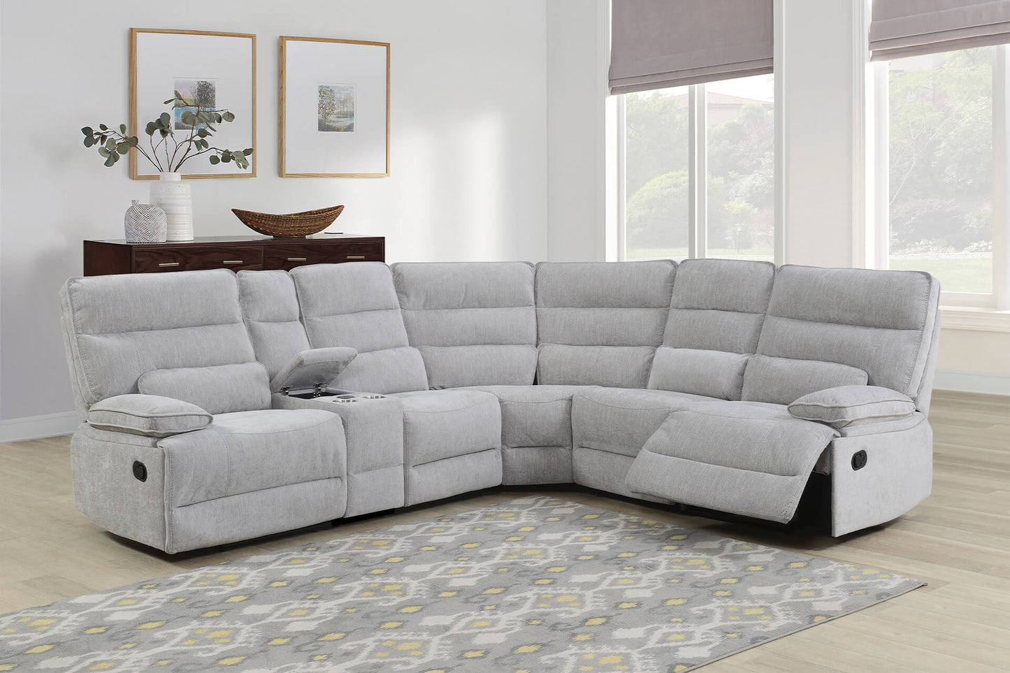 Eloise Corner Group Manual Recliner - Grey