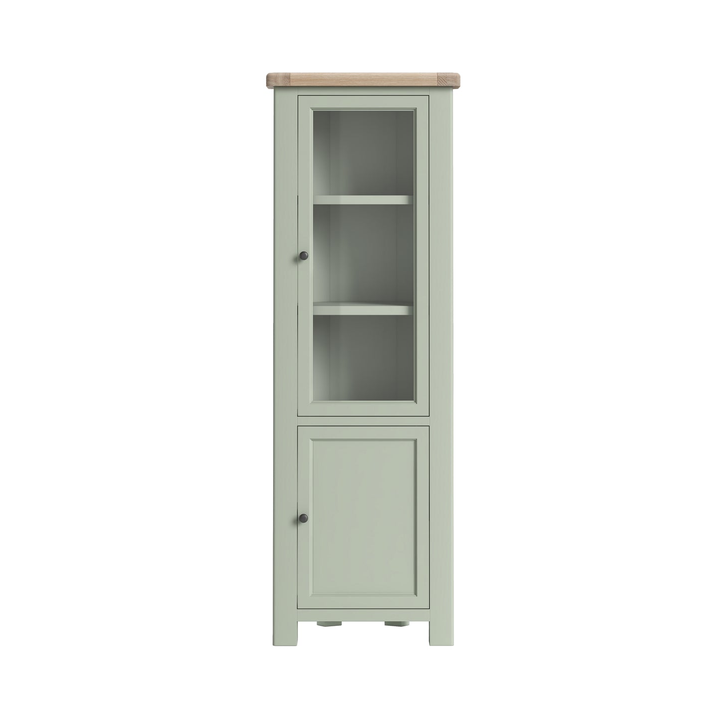 Salcombe Corner Display Cabinet - Sage