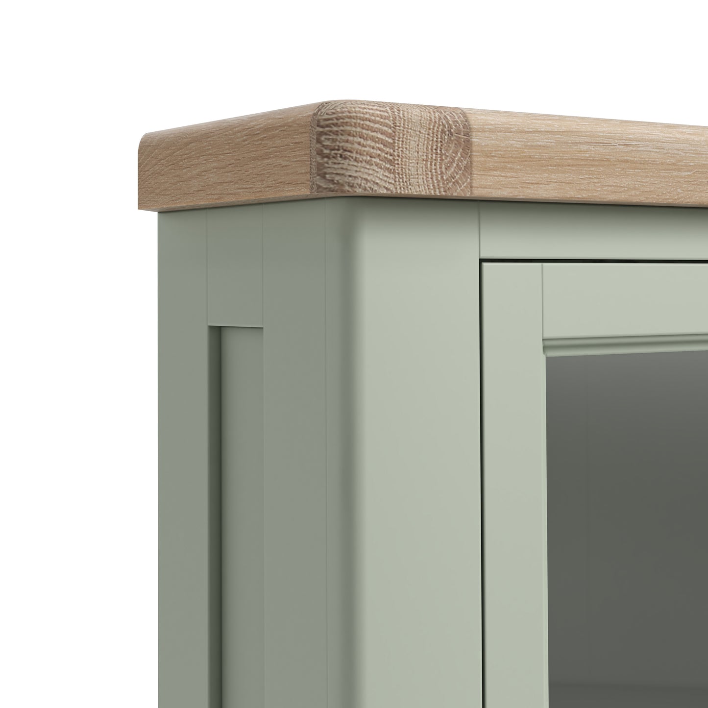Salcombe Corner Display Cabinet - Sage