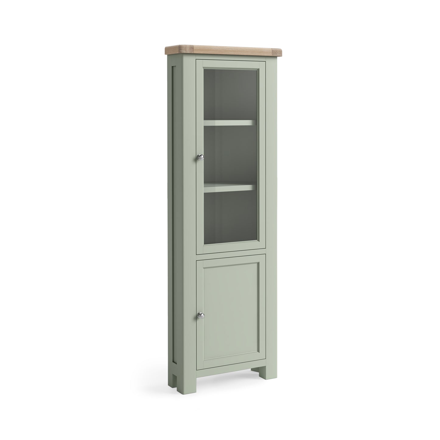 Salcombe Corner Display Cabinet - Sage