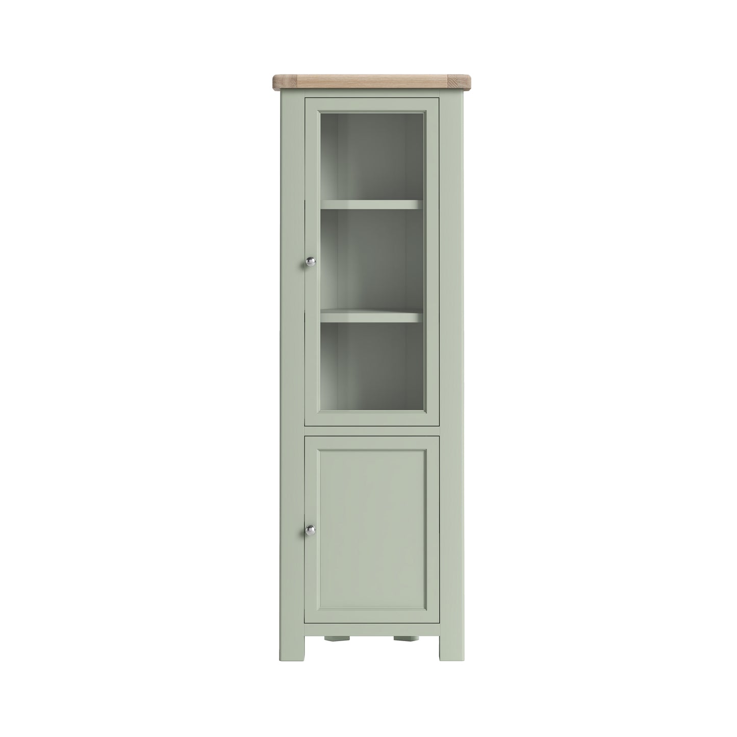 Salcombe Corner Display Cabinet - Sage