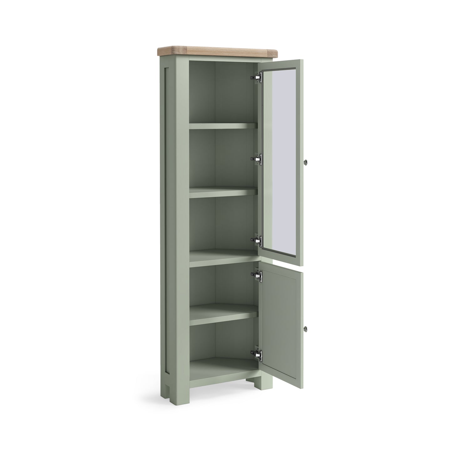Salcombe Corner Display Cabinet - Sage