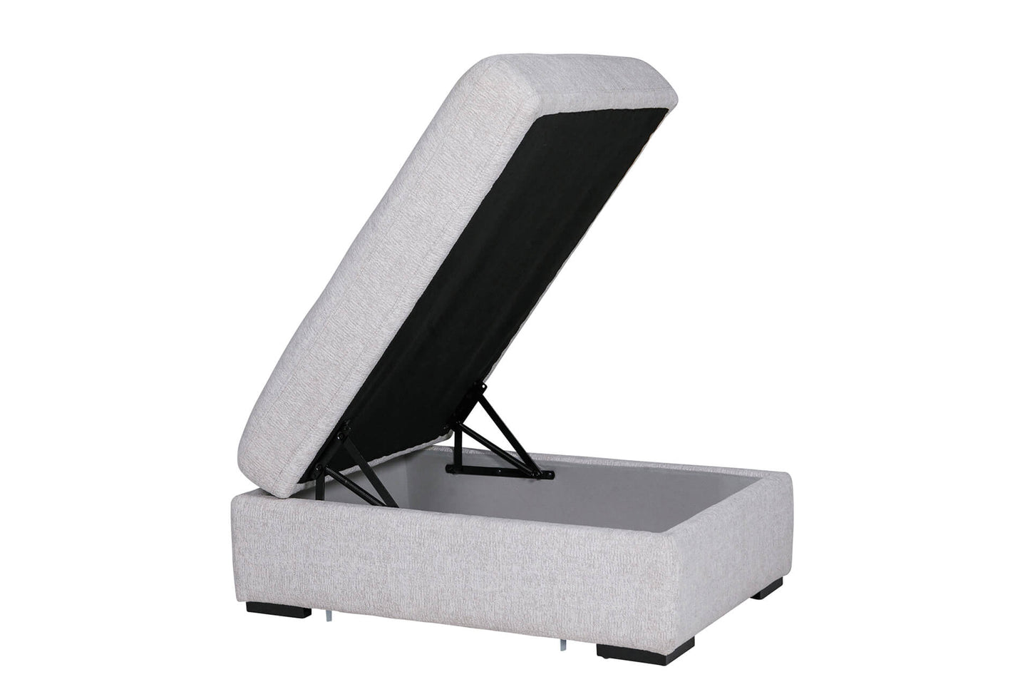 Stacey Storage Ottoman - Light Grey