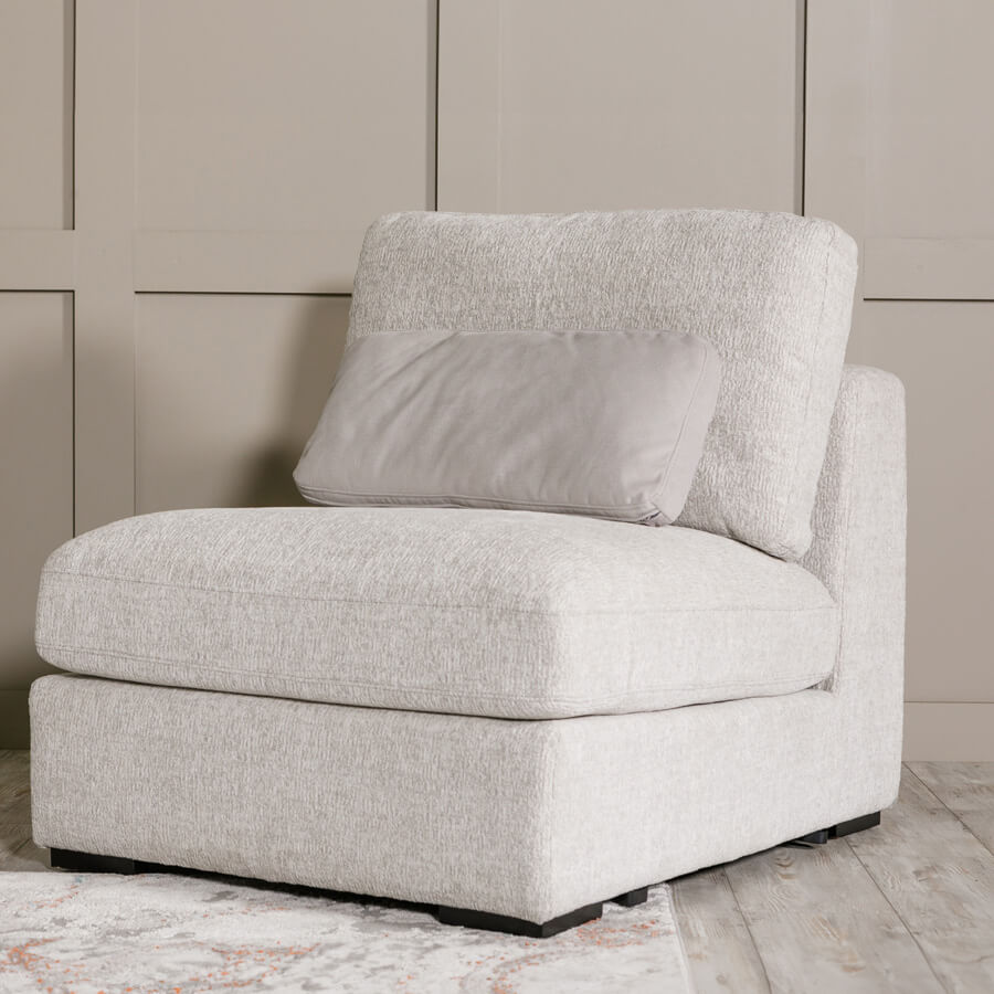 Stacey Armless Sectional - Light Grey