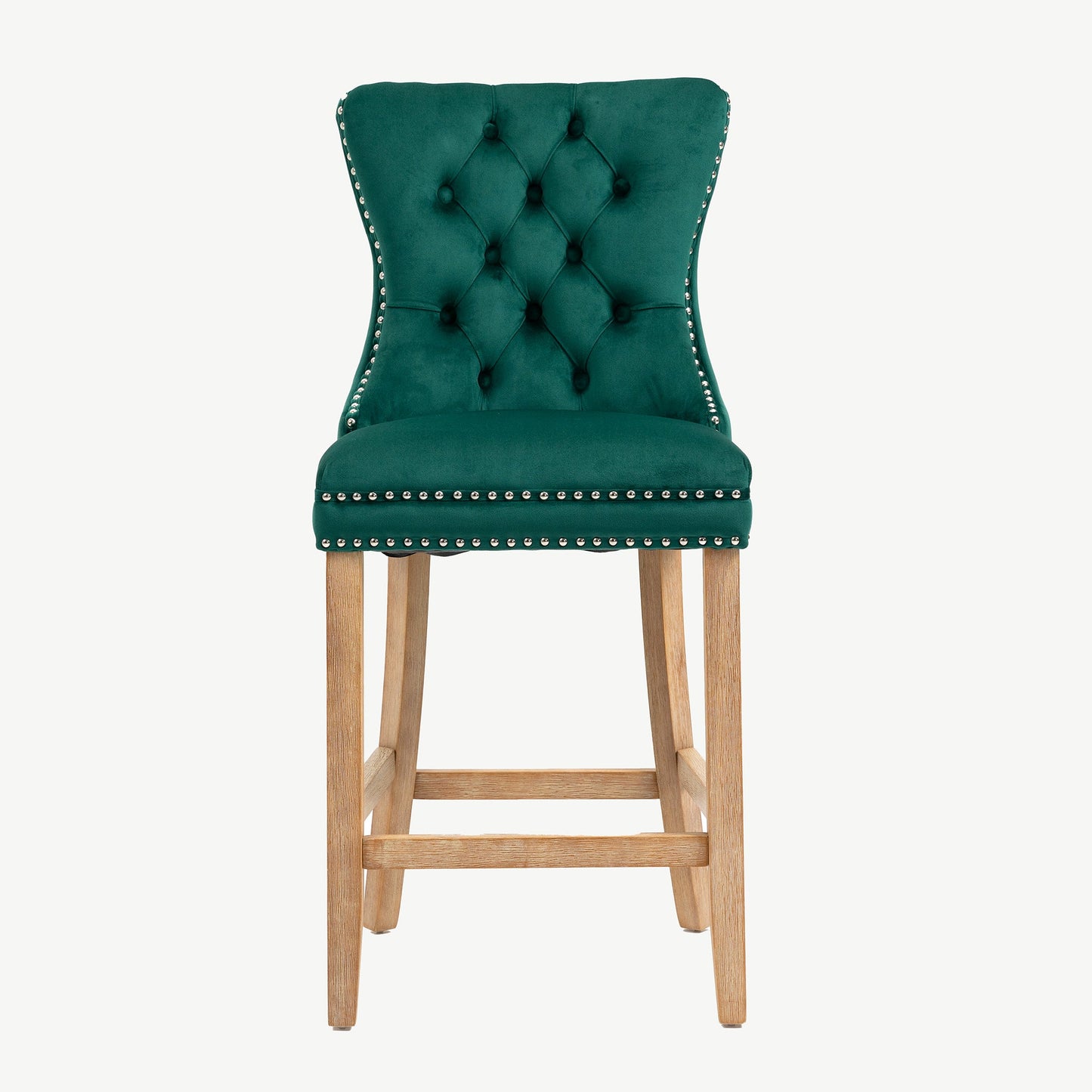 Kacey Barstool - Green Velvet - Brushed Leg