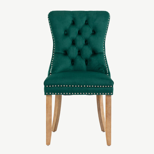 Kacey Chair - Green Velvet - Brushed Leg