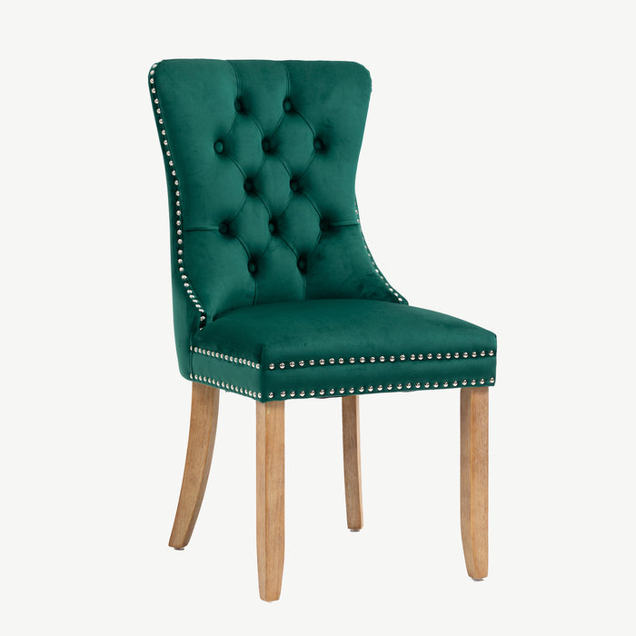 Kacey Chair - Green Velvet - Brushed Leg
