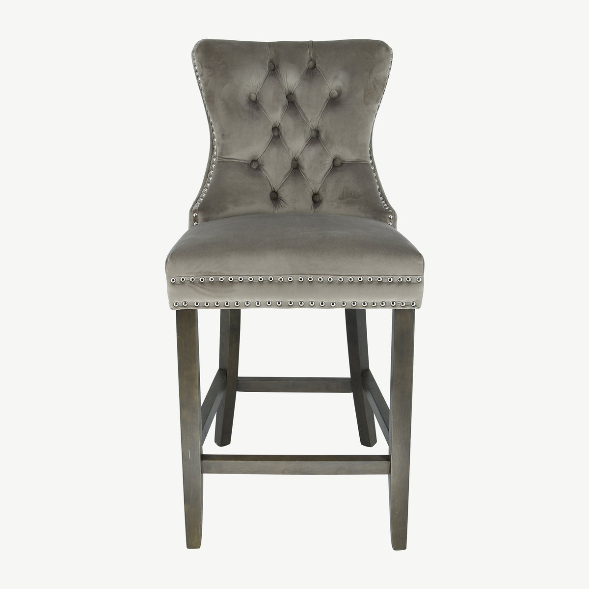 Kacey Barstool - Mink Velvet - Antique Leg