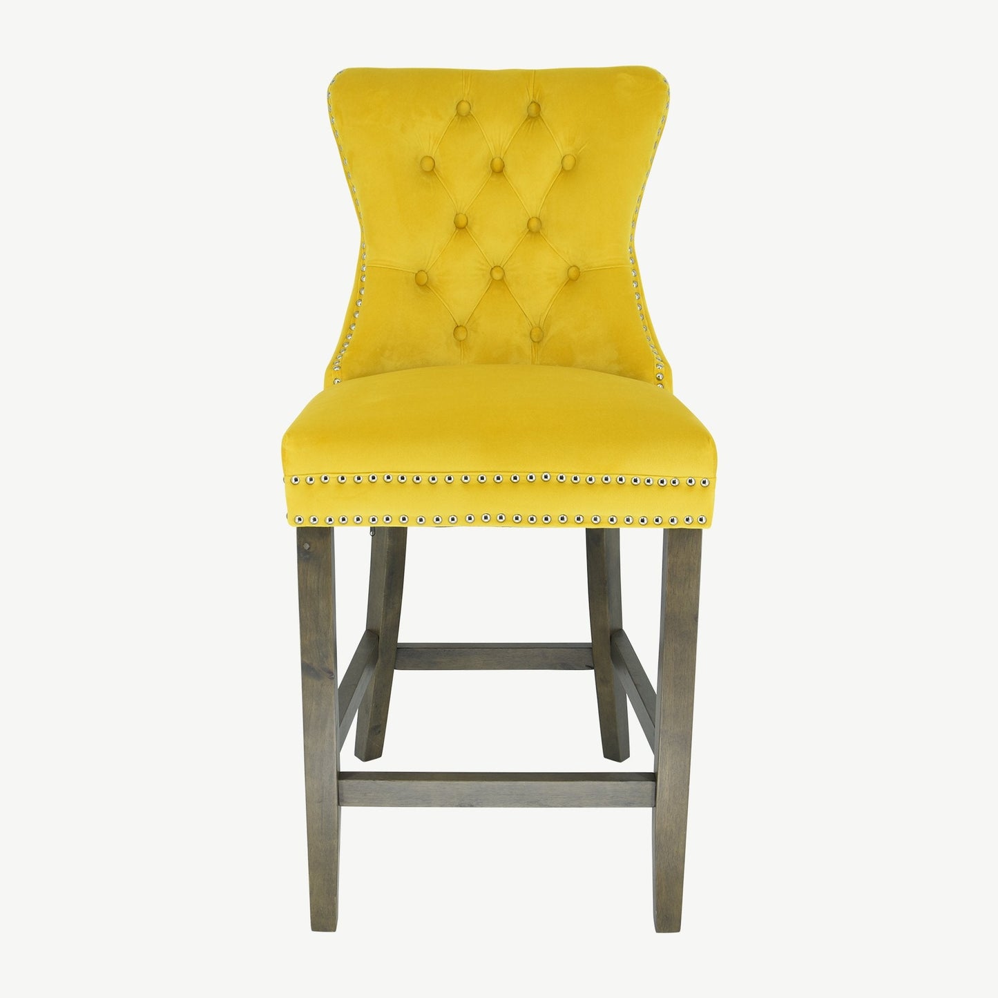 Kacey Barstool - Gold Velvet - Antique Leg