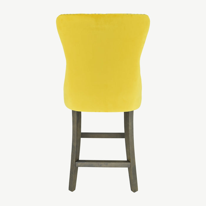 Kacey Barstool - Gold Velvet - Antique Leg