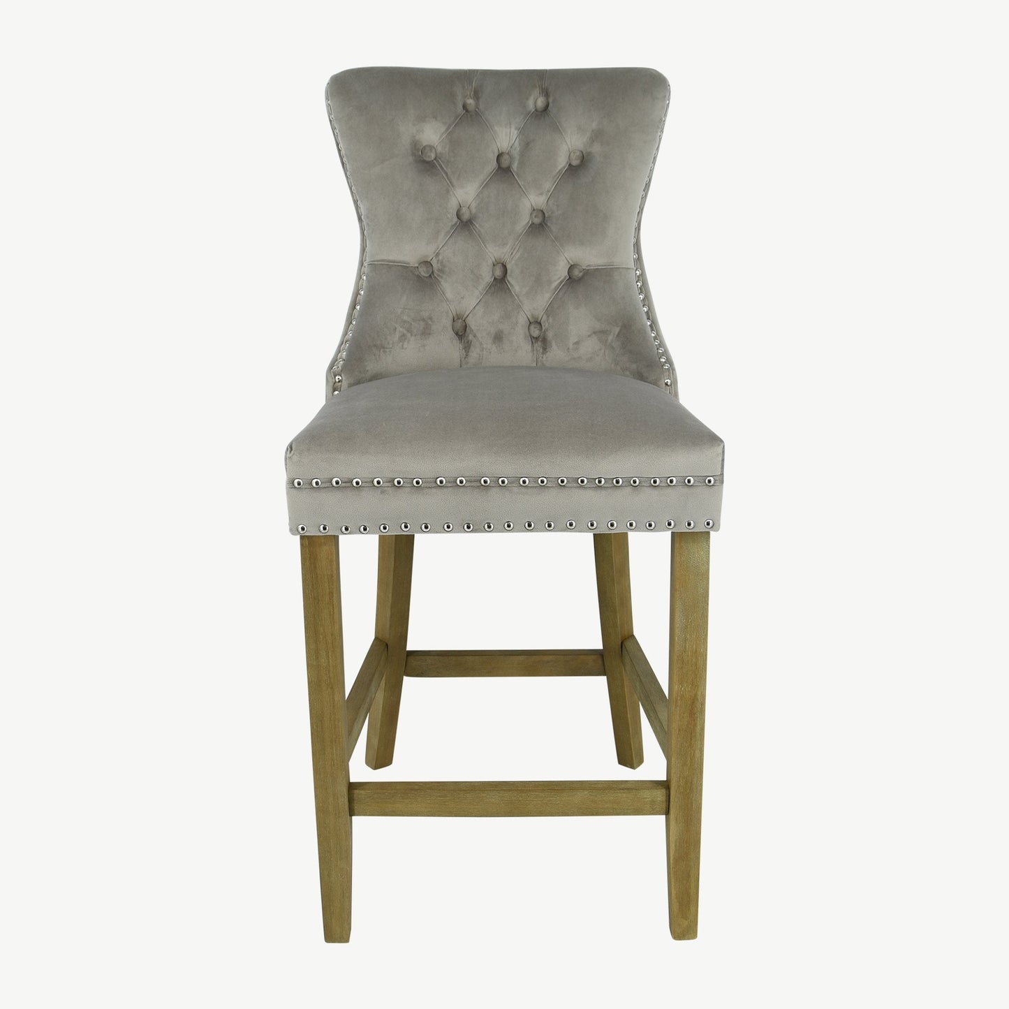 Kacey Barstool - Mink Velvet - Brushed Leg