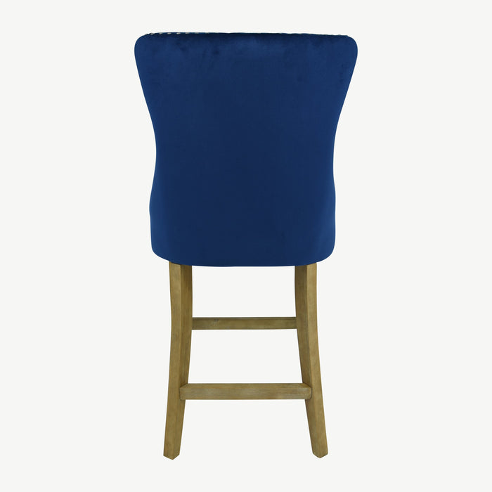 Kacey Barstool - Navy Velvet - Brushed Leg