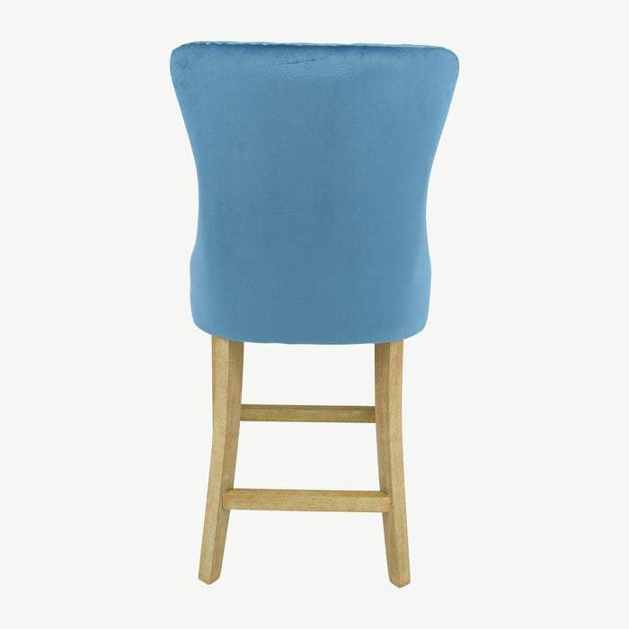 Kacey Barstool - Teal Velvet - Brushed Leg