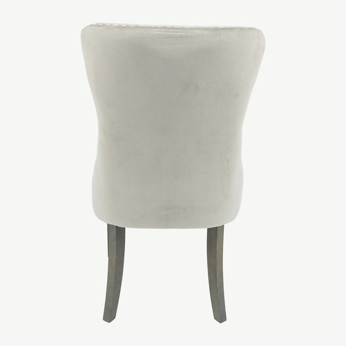 Kacey Chair - Mink Velvet - Antique Leg