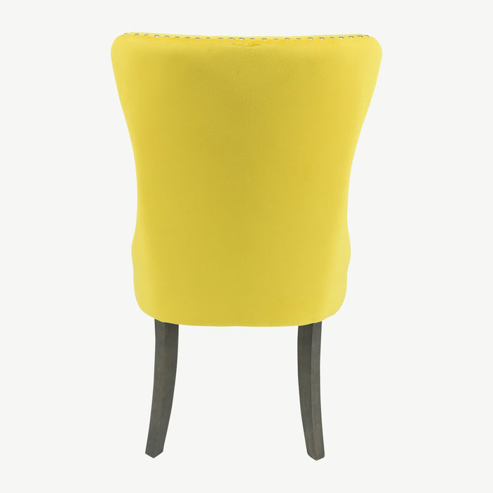 Kacey Chair - Gold Velvet - Antique Leg