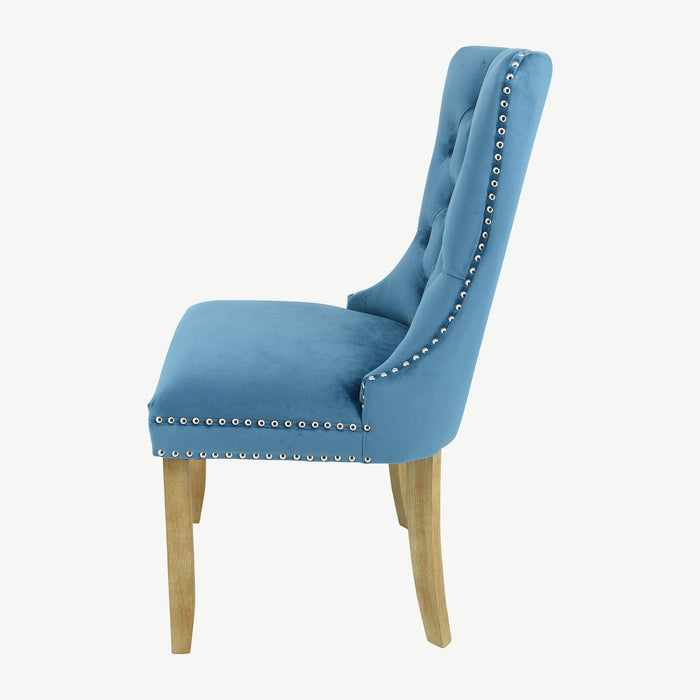 Kacey Chair - Teal Velvet - Brushed Leg