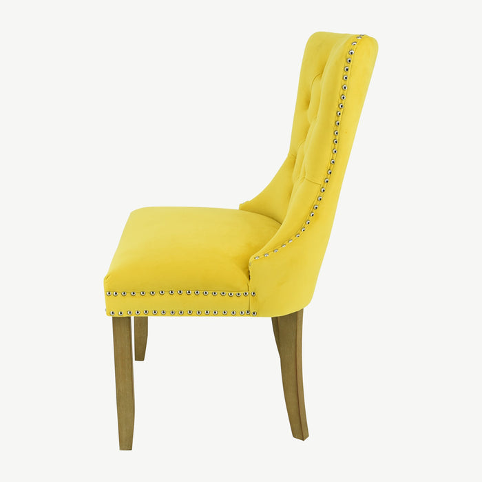 Kacey Chair - Gold Velvet - Brushed Leg