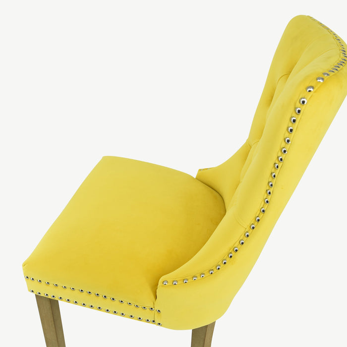 Kacey Chair - Gold Velvet - Brushed Leg