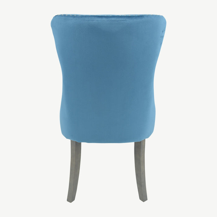 Kacey Chair - Teal Velvet - Antique Leg