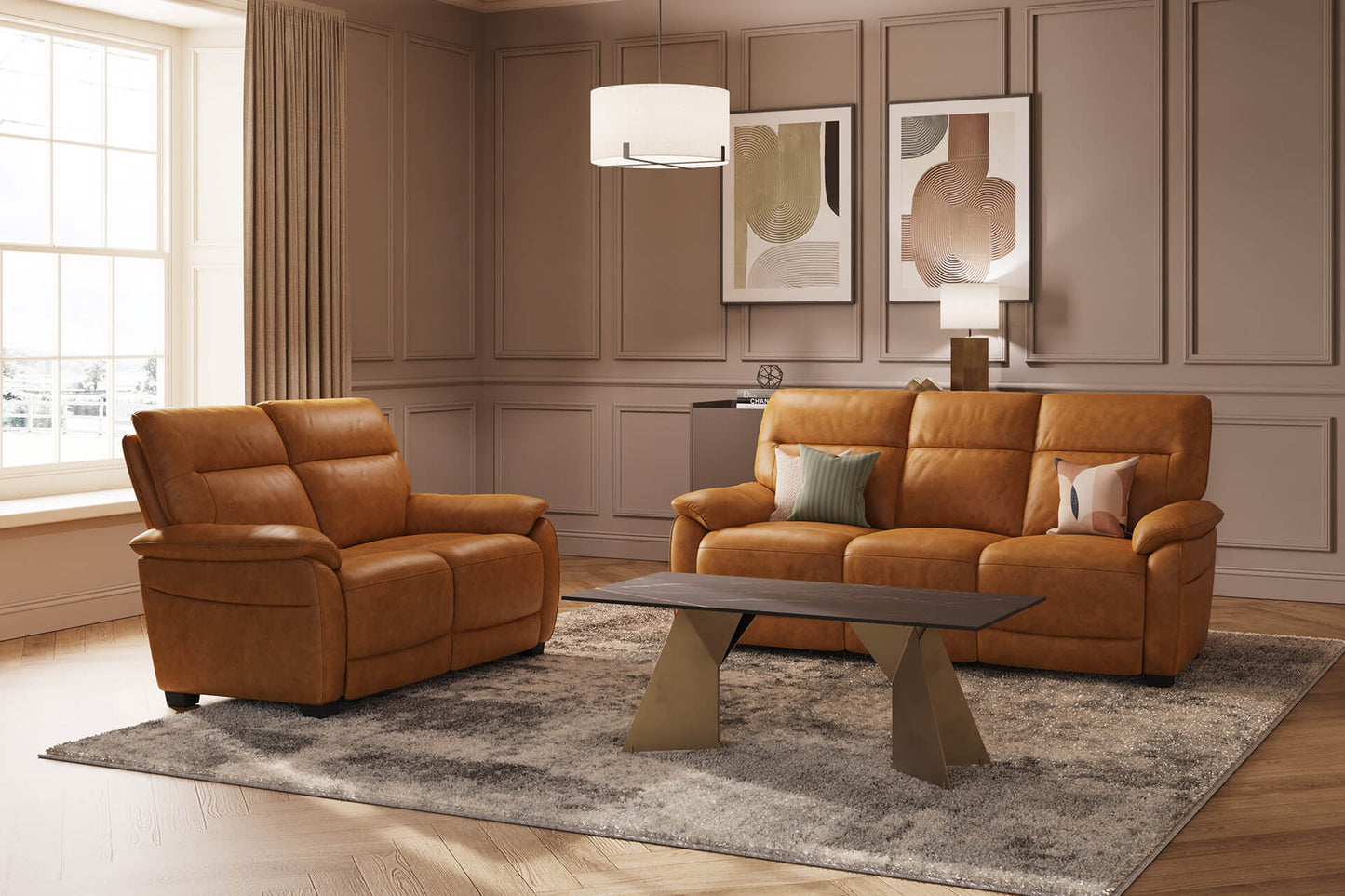 Nerano 2 Seater Sofa - Tan