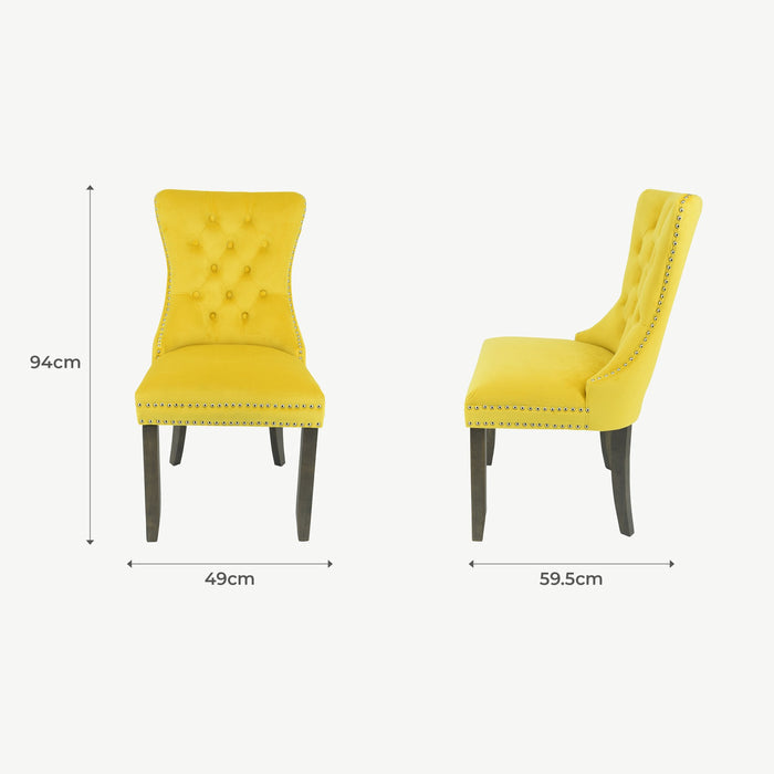 Kacey Chair - Gold Velvet - Antique Leg