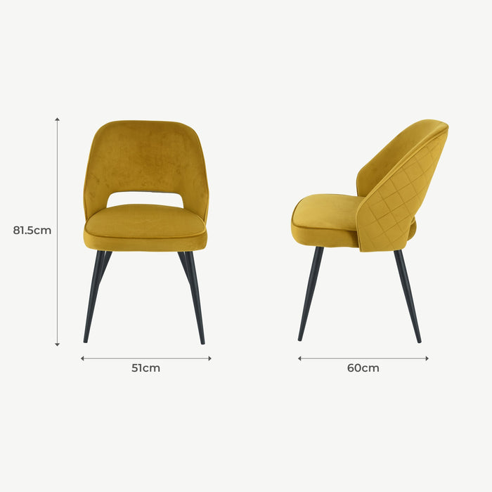 Sutton Chair - Mustard Velvet