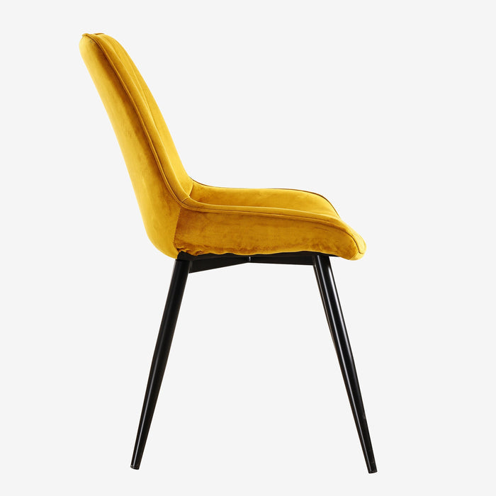 Rosa Dining Chairs - Mustard Velvet