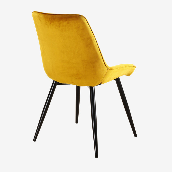 Rosa Dining Chairs - Mustard Velvet