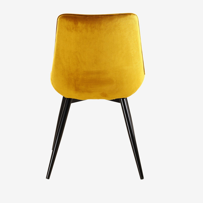 Rosa Dining Chairs - Mustard Velvet