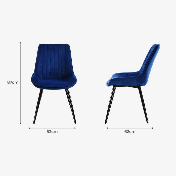 Rosa Dining Chair - Navy Velvet