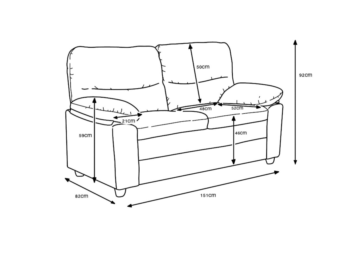 Andreas 2 Seater-Taupe
