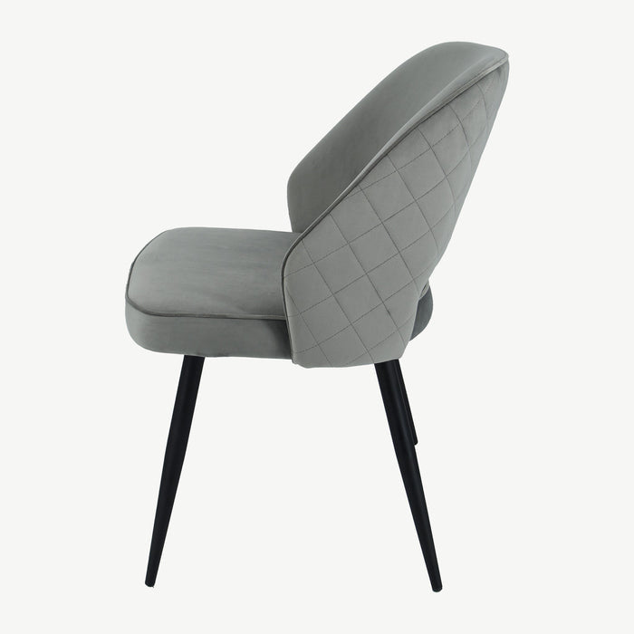 Sutton Chair - Grey/Silver Velvet