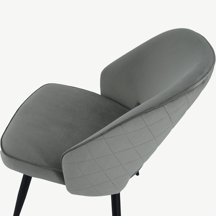 Sutton Chair - Grey/Silver Velvet