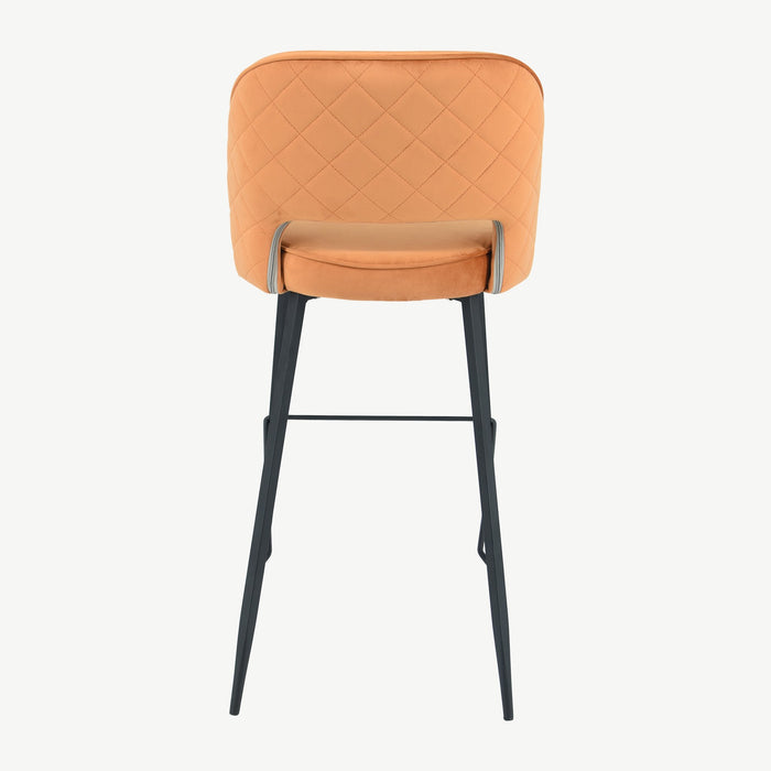Sutton Bar Stool Rust Velvet