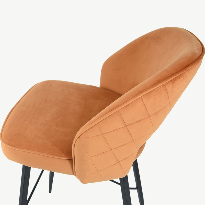 Sutton Bar Stool Rust Velvet