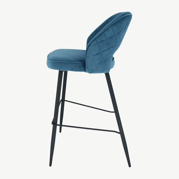 Sutton Bar Stool Teal Velvet