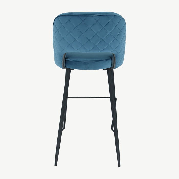 Sutton Bar Stool Teal Velvet