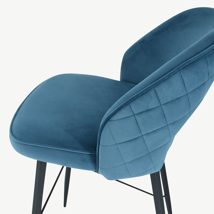 Sutton Bar Stool Teal Velvet