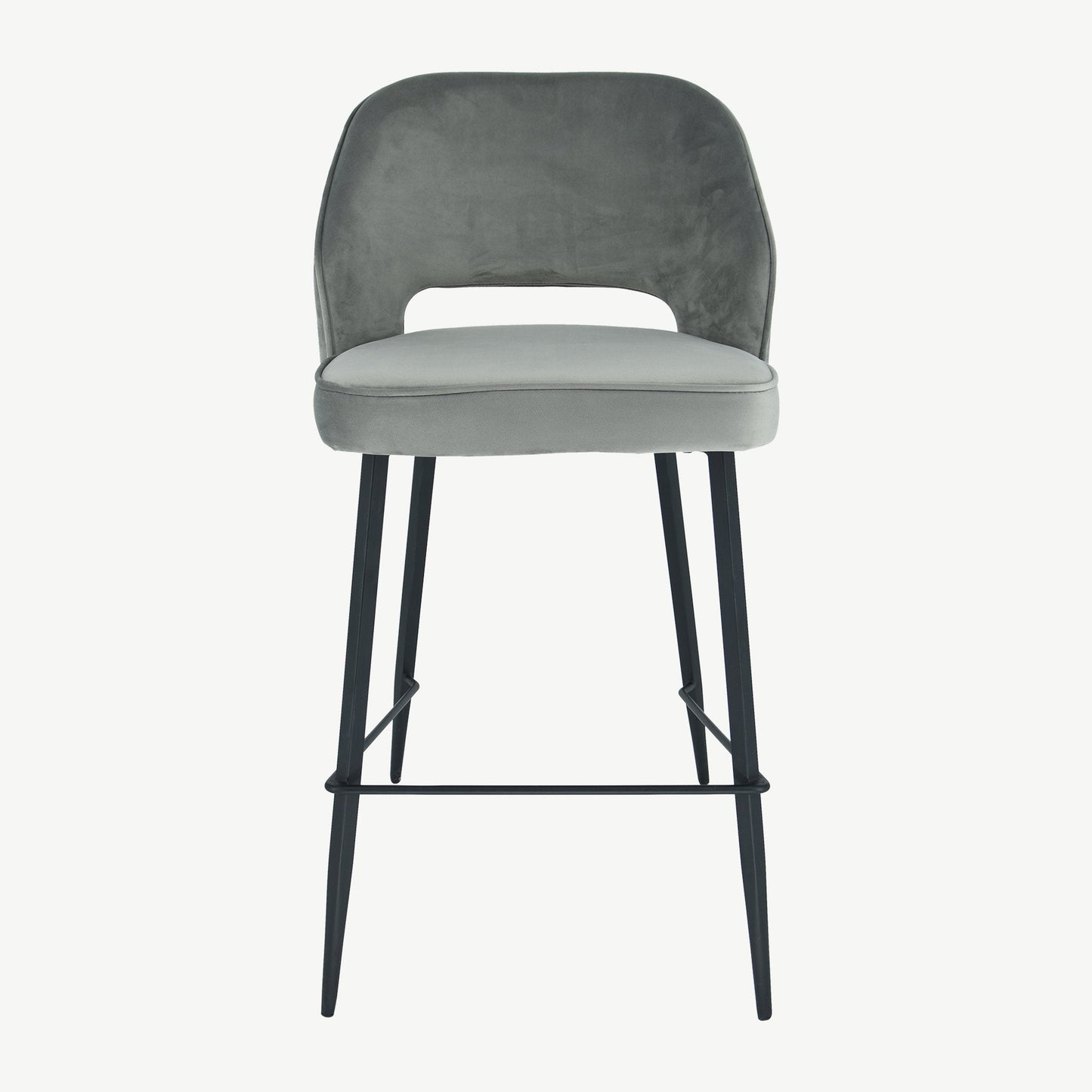 Sutton Bar Stool Grey/Silver Velvet