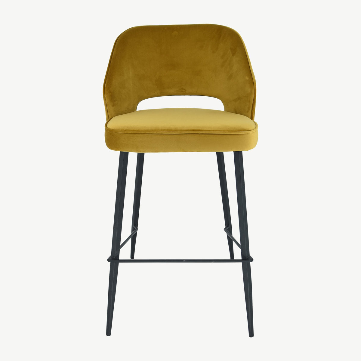Sutton Bar Stool Mustard Velvet