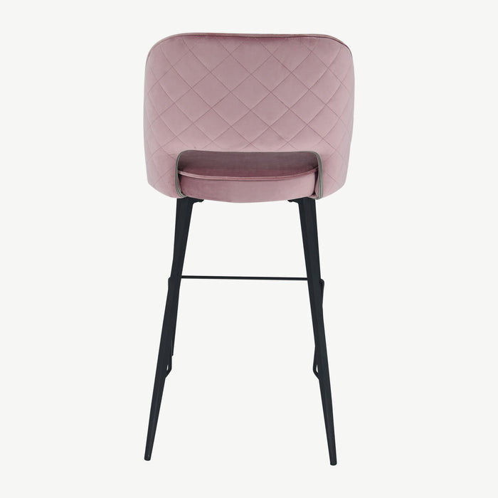 Sutton Bar Stool Pink Velvet