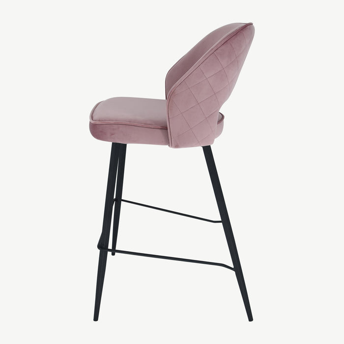 Sutton Bar Stool Pink Velvet